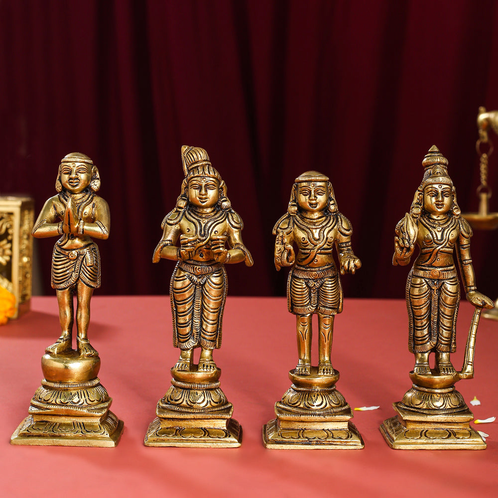 Brass Superfine Nalvar Idols Set (6 Inch)