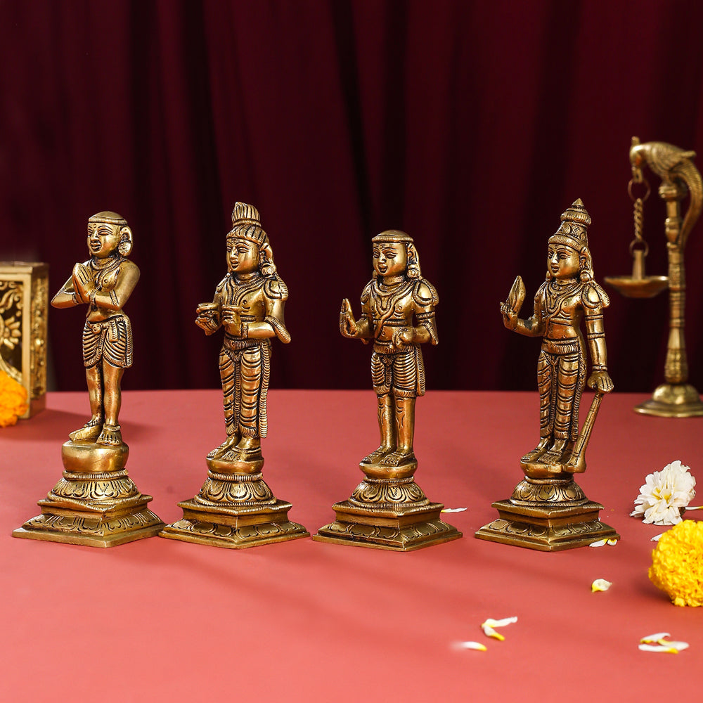 Brass Superfine Nalvar Idols Set (6 Inch)