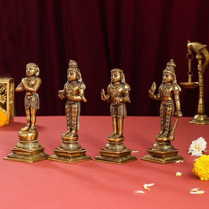 Brass Superfine Nalvar Idols Set (6 Inch)