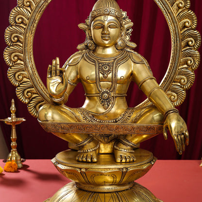 Brass Superfine Lord Frame Ayyappa/Ayyappan Idol (30 Inch)