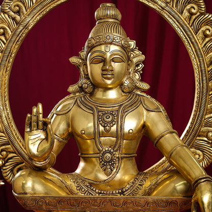 Brass Superfine Lord Frame Ayyappa/Ayyappan Idol (30 Inch)