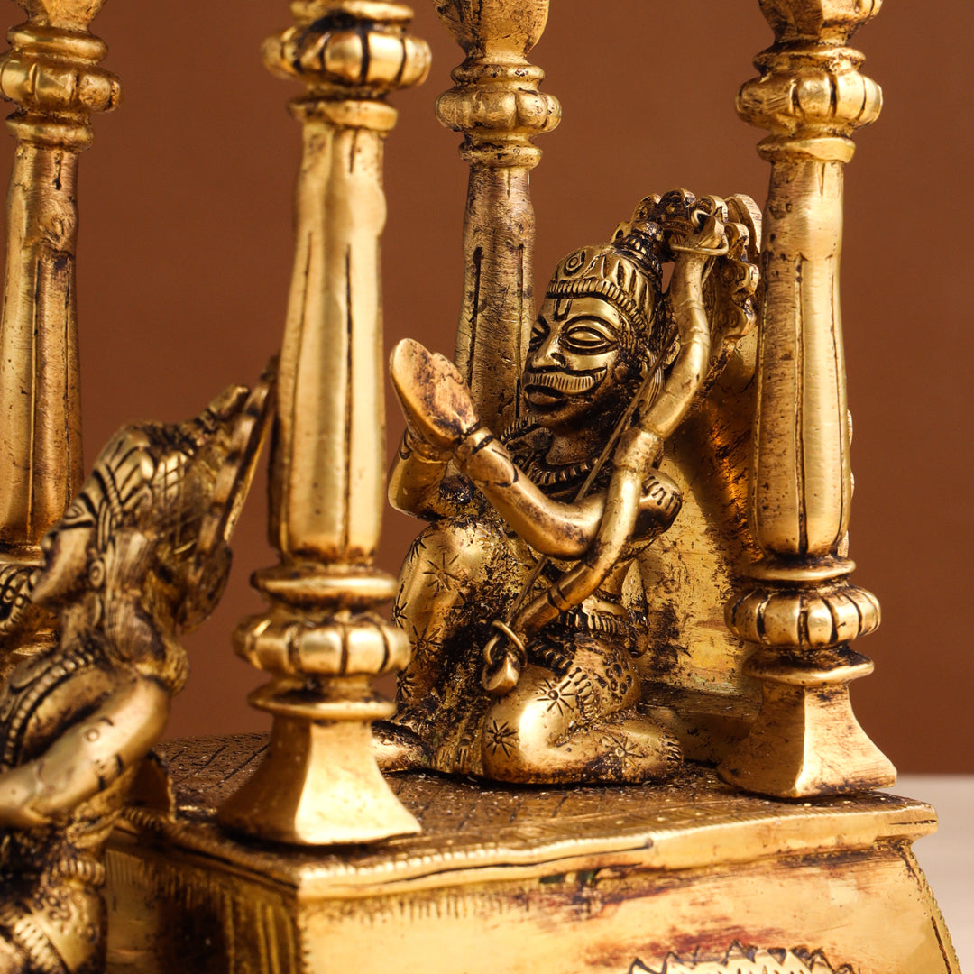 Brass Arjun And Krishna Rath (15 Inch)