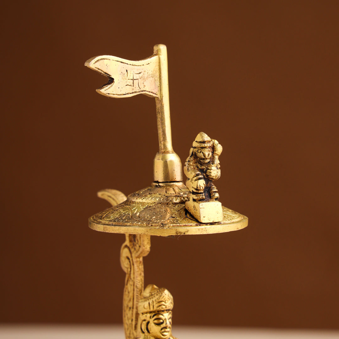 Brass Arjun and Krishna Rath – Divine Chariot Sculpture (7 Inch)