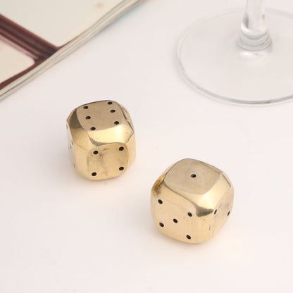 Brass Multi Purpose Dice Pair (1.2 Inch)