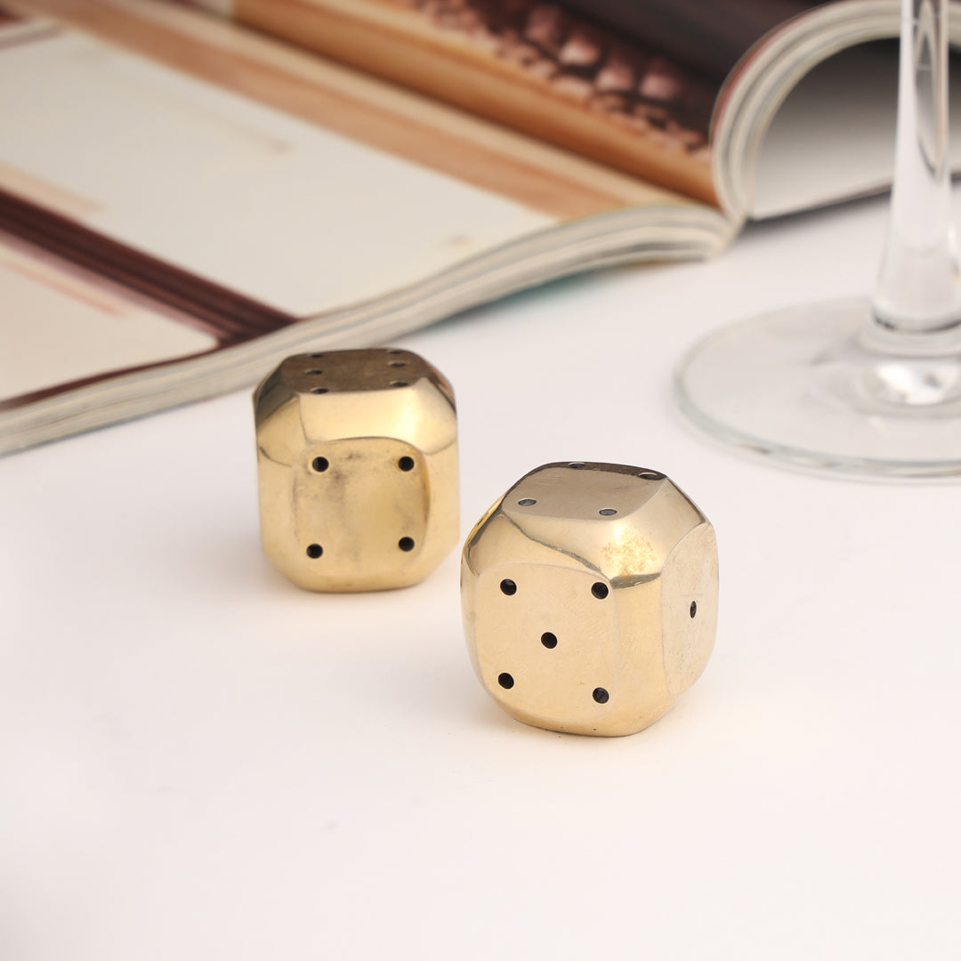 Brass Multi Purpose Dice Pair (1.2 Inch)