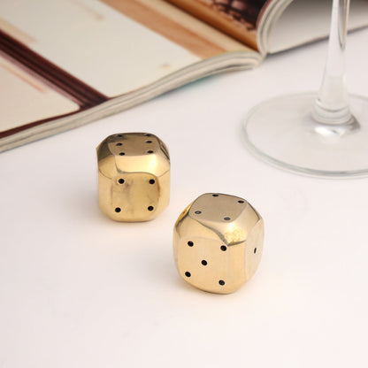 Brass Multi Purpose Dice Pair (1.2 Inch)