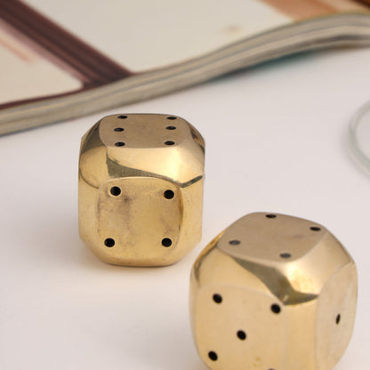 Brass Multi Purpose Dice Pair (1.2 Inch)