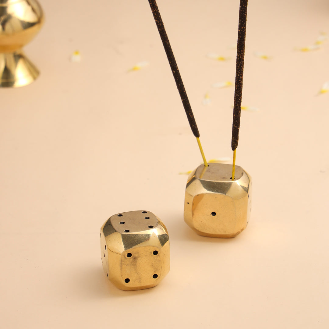 Brass Multi Purpose Dice Pair (1.2 Inch)