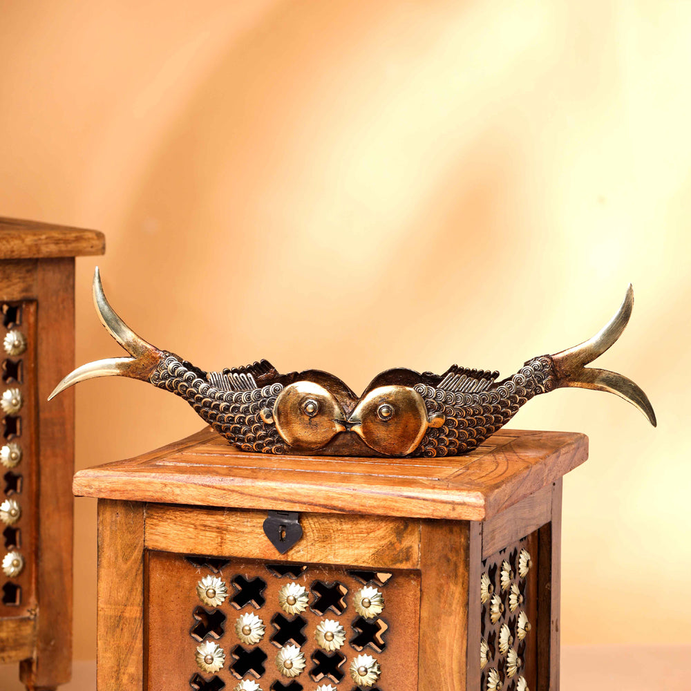 Brass Dhokra Fish Tray (5.5 Inch)