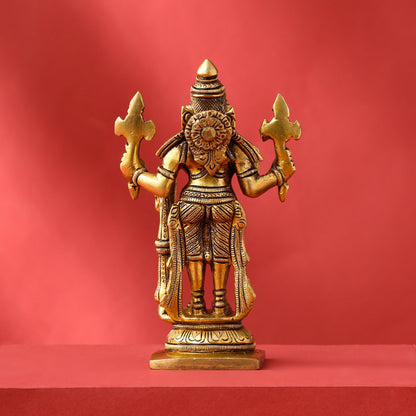 Brass Superfine Standing Narasimha Idol (6 Inch)