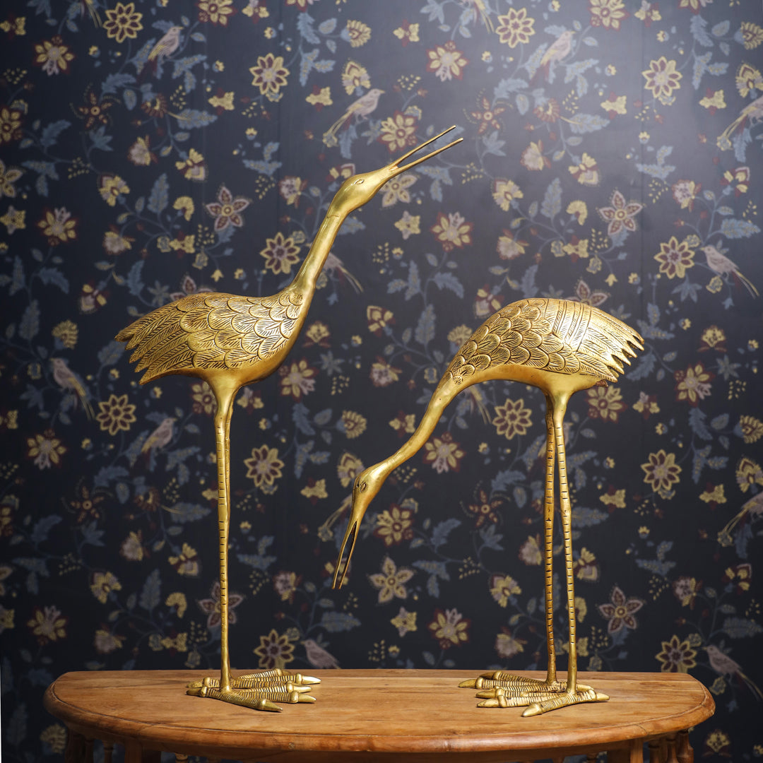 Brass Decorative Sarus Crane Set