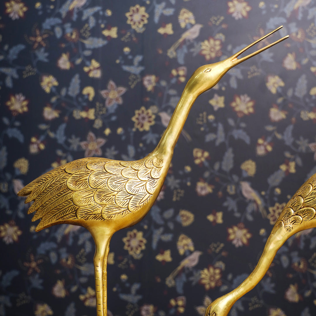 Brass Decorative Sarus Crane Set