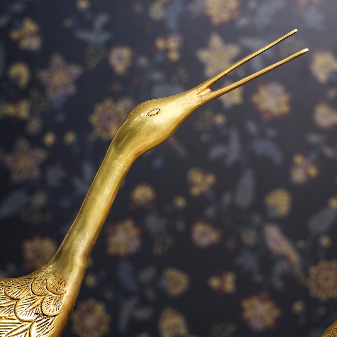 Brass Decorative Sarus Crane Set