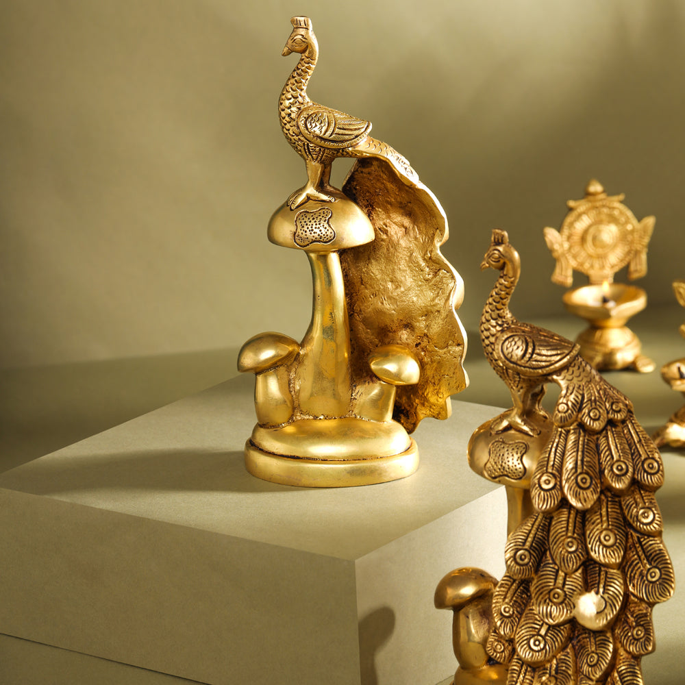 Brass Decorative Peacock Pair (8.5 Inch)