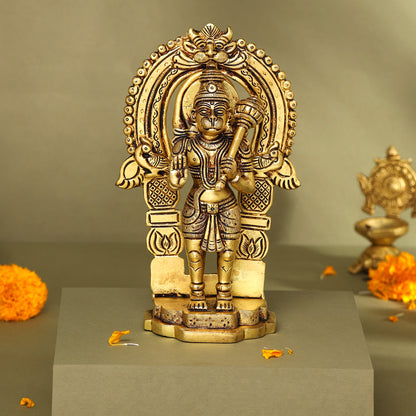 Brass Lord Hanuman Frame Idol (8.5 Inch)