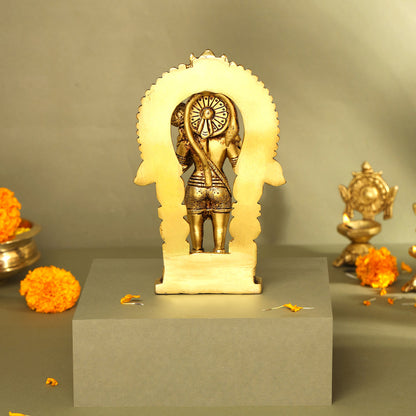 Brass Lord Hanuman Frame Idol (8.5 Inch)