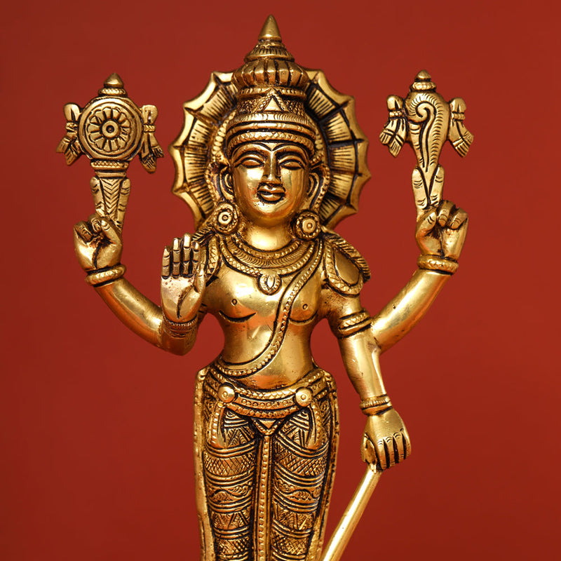 Brass Lord Balaji with Sri Devi and Bhudevi Idols Set
