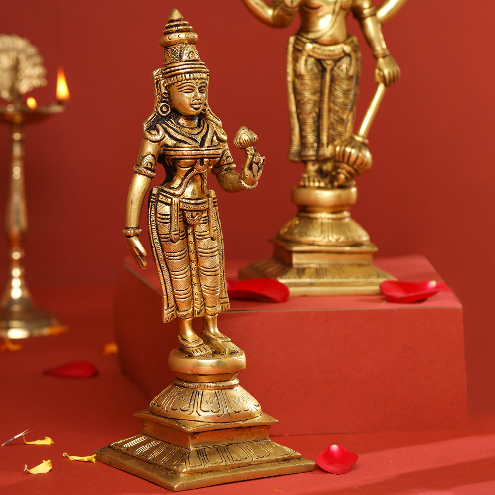 Brass Lord Balaji with Sri Devi and Bhudevi Idols Set