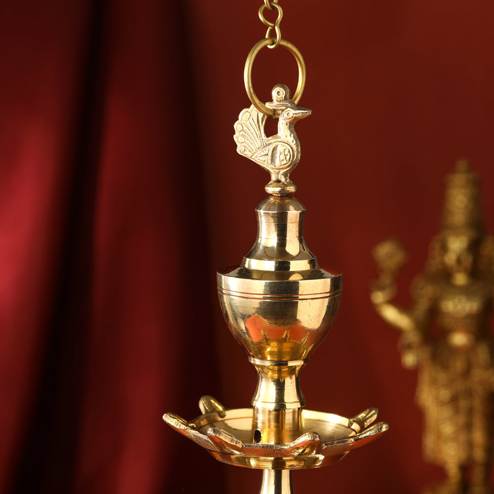 Brass Hanging Kamal Deep (27.5 Inch)