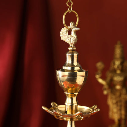 Brass Hanging Kamal Deep (27.5 Inch)