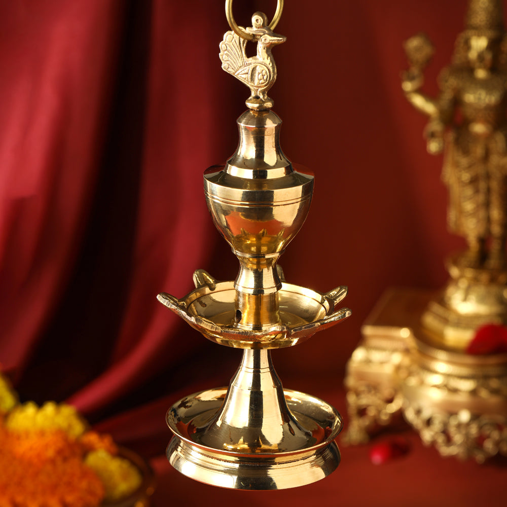 Brass Hanging Kamal Deep (27.5 Inch)