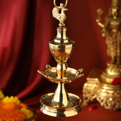 Brass Hanging Kamal Deep (27.5 Inch)