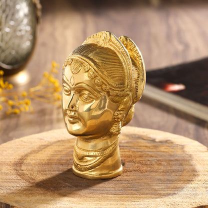 Brass Goddess Parvati Head Idol (5 Inch)