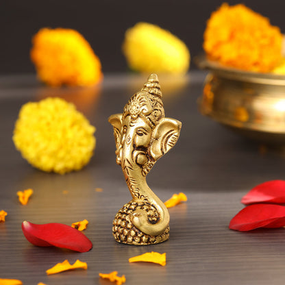 Brass Modern Ganesha Table Top Idol (3.5 Inch)
