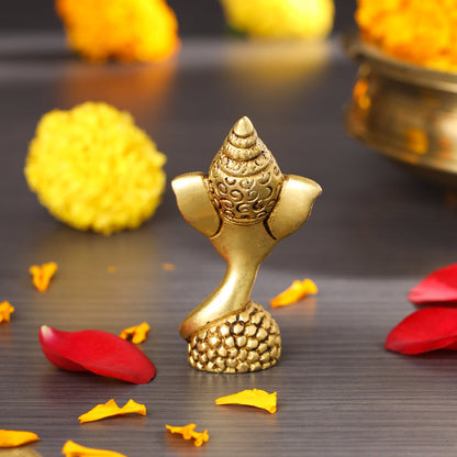 Brass Modern Ganesha Table Top Idol (3.5 Inch)