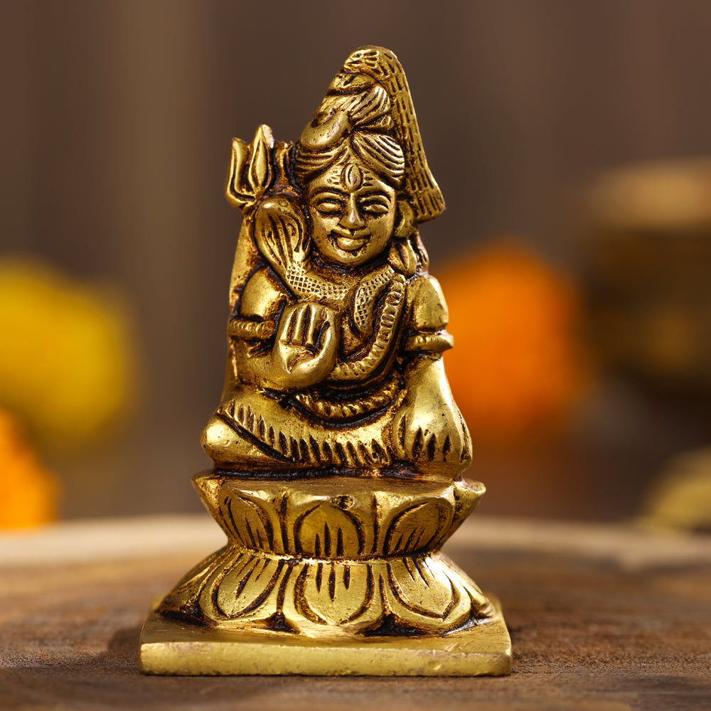 Brass Lord Shiva Idol (3 Inch)