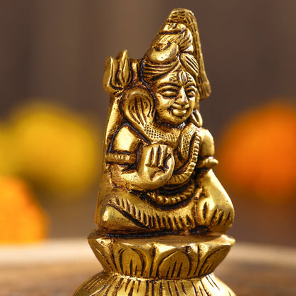 Brass Lord Shiva Idol (3 Inch)