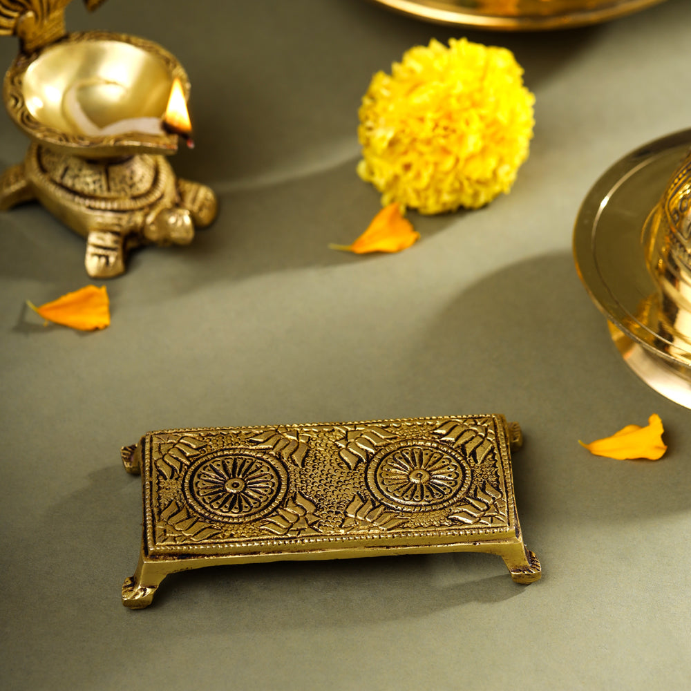 Brass Pooja Chowki (3.5 Inch)