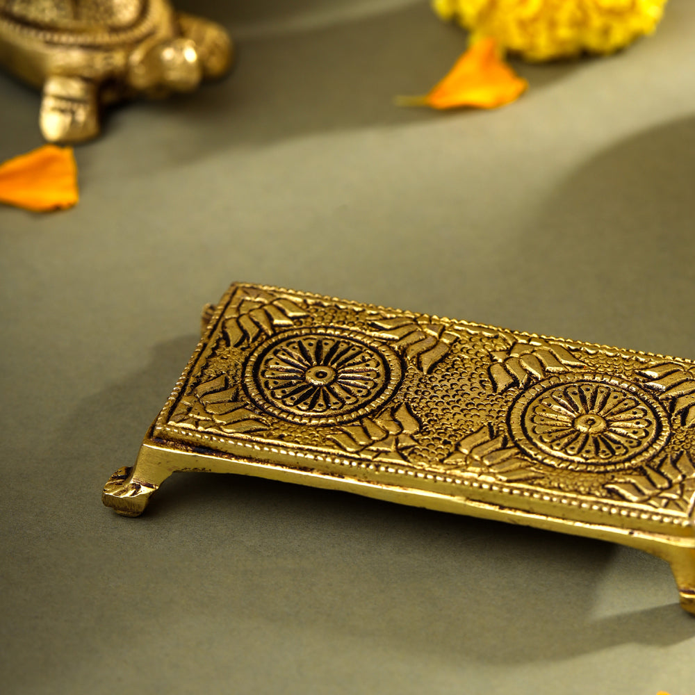 Brass Pooja Chowki (3.5 Inch)