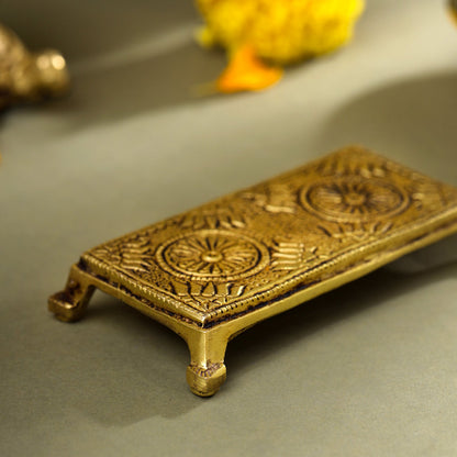 Brass Pooja Chowki (3.5 Inch)