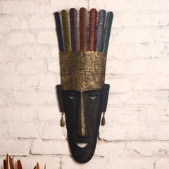 Dhokra Tribal Face Wall Hanging (30 Inch)