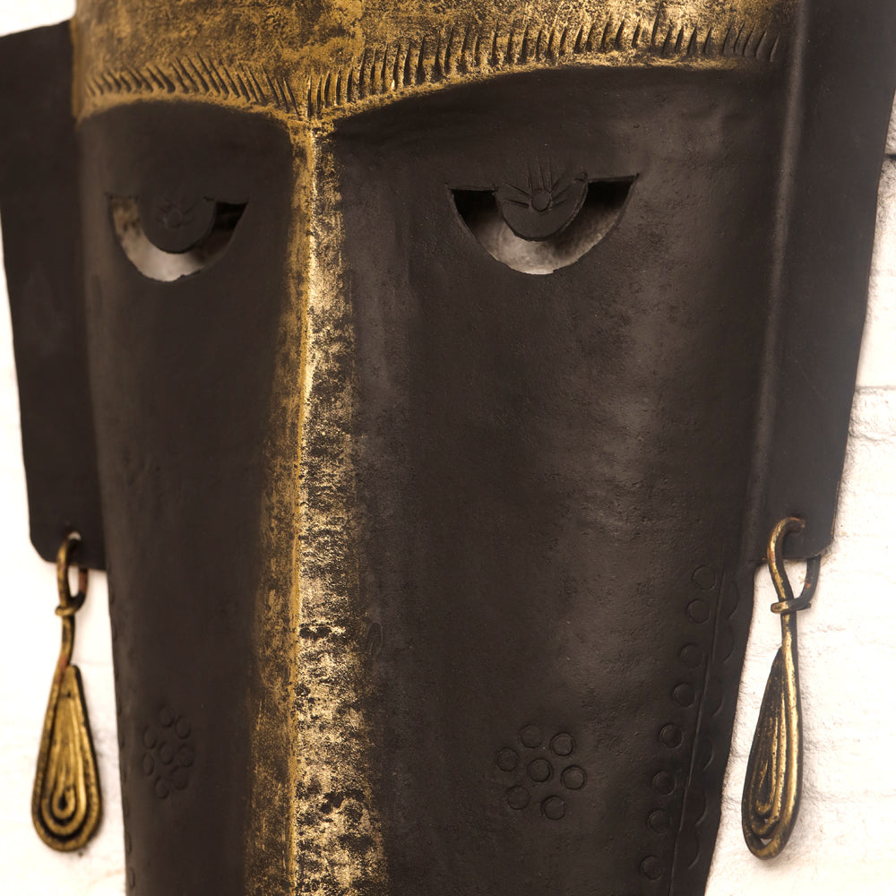 Dhokra Tribal Face Wall Hanging (30 Inch)