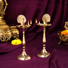 Brass Peacock Samai Pair