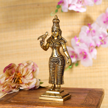 Brass Madurai Meenakshi Devi Idol (9.5 Inch)