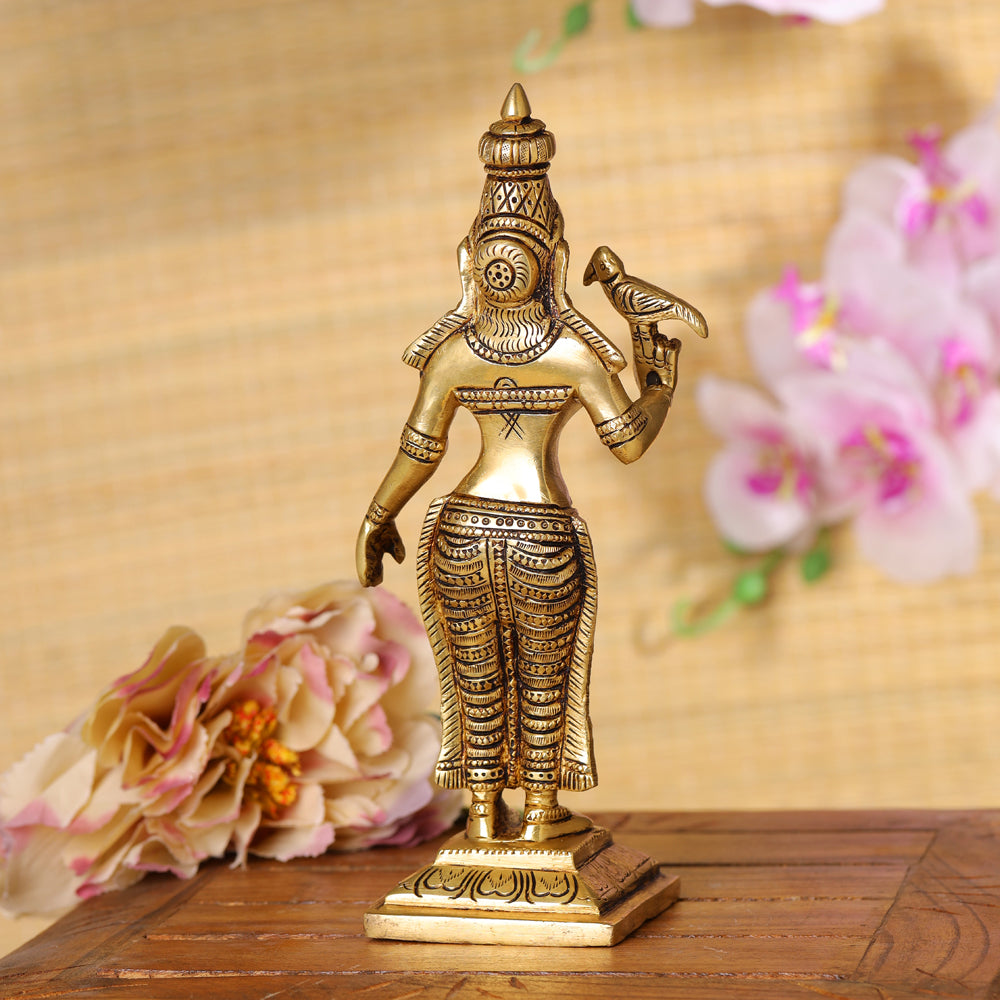 Brass Madurai Meenakshi Devi Idol (9.5 Inch)