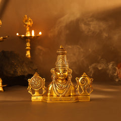 Brass Tirupati Balaji/Venkateshwar Bust (8.5 Inch)