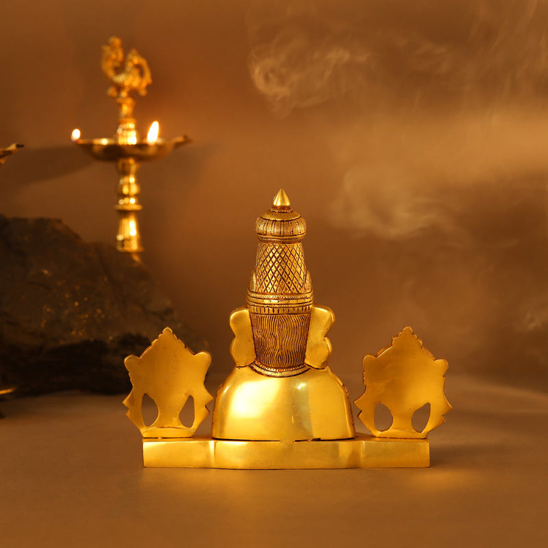 Brass Tirupati Balaji/Venkateshwar Bust (8.5 Inch)