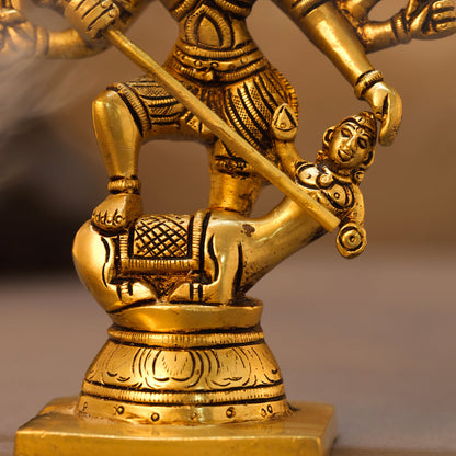 Brass Goddess Mahishasura Mardini Idol (7 Inch)