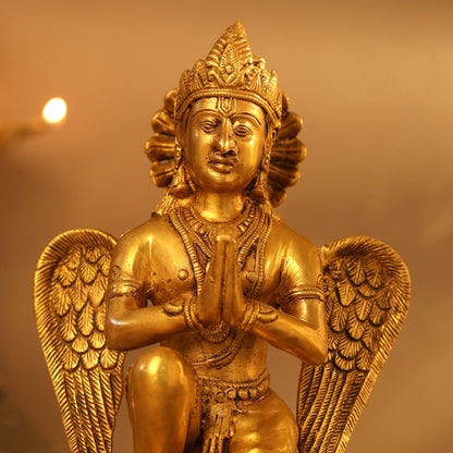 Brass Sitting Garuda Statue (9 Inch)