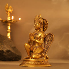 Brass Sitting Garuda Statue (9 Inch)