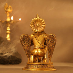 Brass Sitting Garuda Statue (9 Inch)