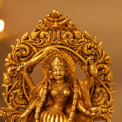 Brass Superfine Goddess Kali Idol (8 Inch)