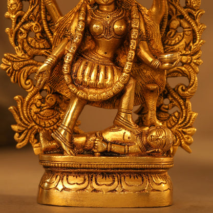 Brass Superfine Goddess Kali Idol (8 Inch)