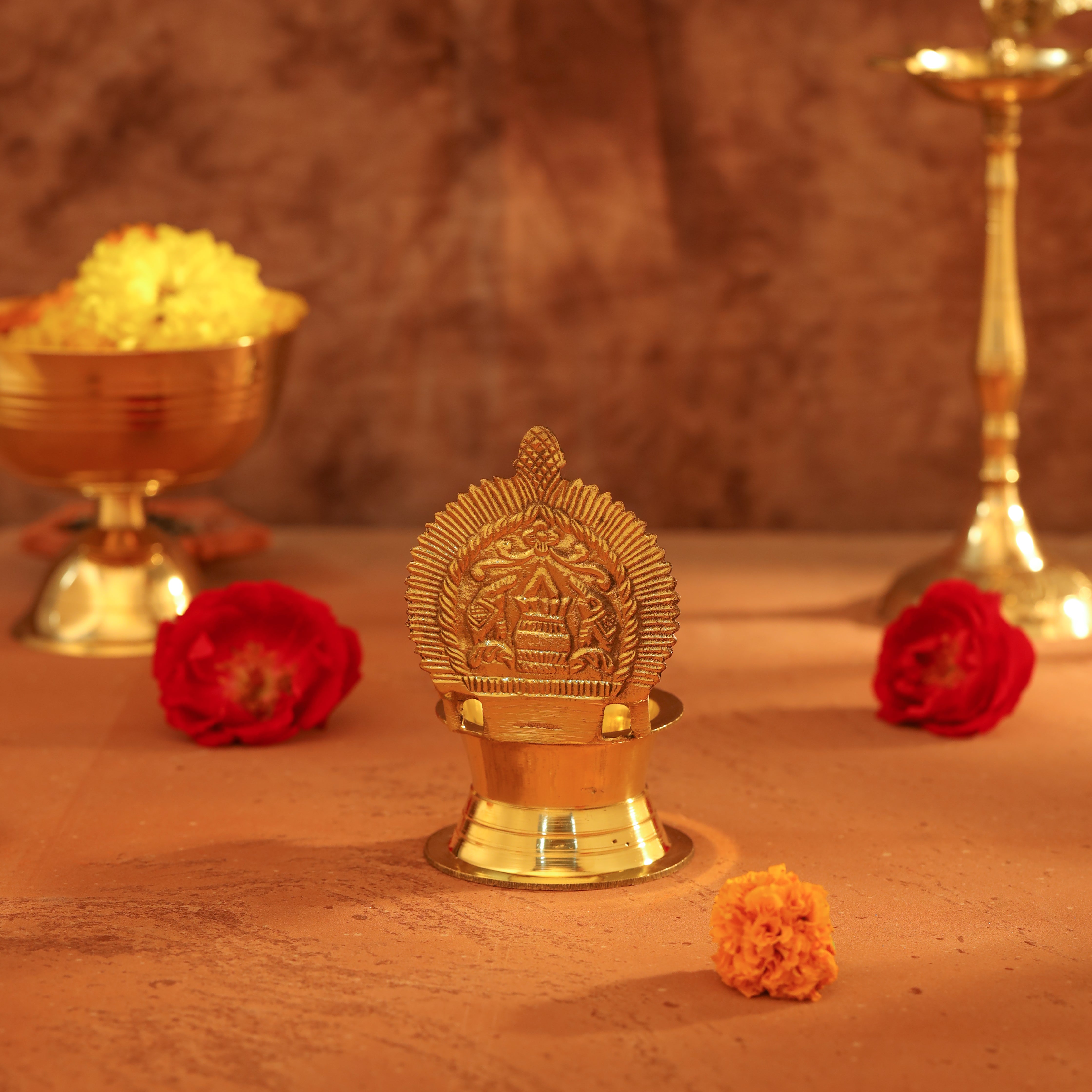 Brass Ashtalakshmi Ganesha Diya