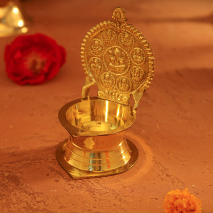 Brass Ashtalakshmi Ganesha Diya