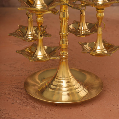 Brass Decorative Multi Wick Lamp (10.5 Inch)